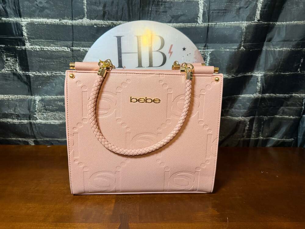 bebe Zenia Tote with Braided Handle in Blush